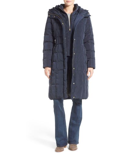 Cole Haan Cole Haan Bib Insert Down & Feather Fill Coat - Blue