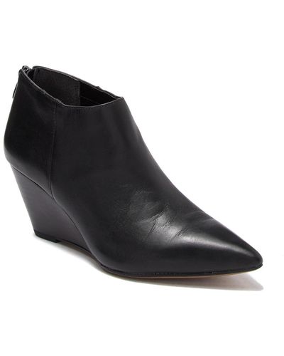 Franco Sarto Adrienne Pointed Toe Leather Bootie - Black