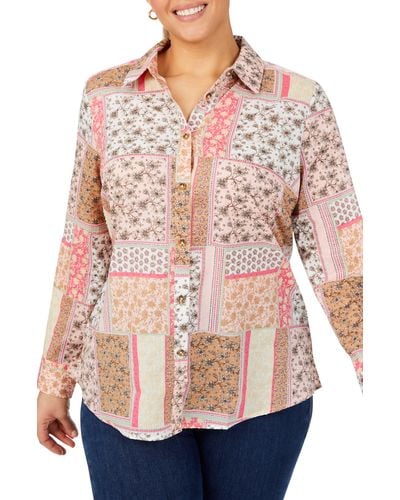 Foxcroft Ava Antique Scarf Cotton Button-up Shirt - Multicolor