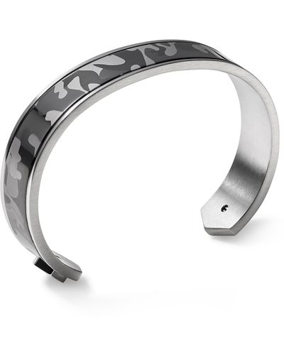 Bulova Camo Precisionist Stainless Steel Cuff Bracelet - White