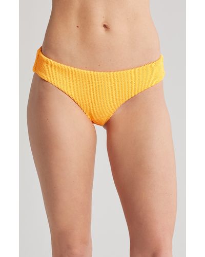 Cyn and Luca Pucker Ruched Back Bikini Bottoms - Yellow
