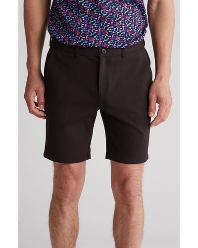Bugatchi Flat Front Bermuda Shorts - Black