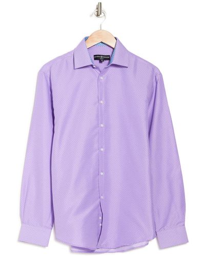 Society of Threads Pindot Print Long Sleeve Shirt In Lilac At Nordstrom Rack - Purple