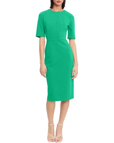 Donna Morgan Sheath Midi Dress - Green