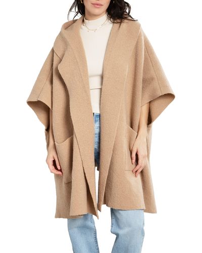 Saachi Oversize Hooded Topper - Natural