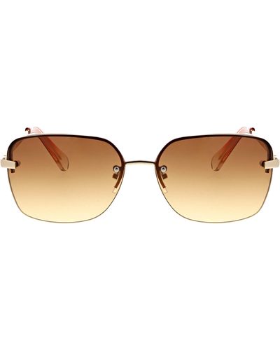 BCBGMAXAZRIA 61mm Rimless Rectangle Sunglasses - Brown