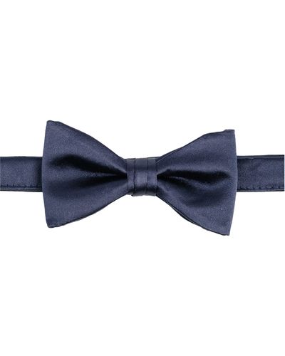 Con.struct Solid Satin Pre-tied Bow Tie - Blue