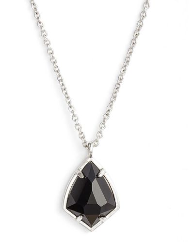 Kendra Scott 'cory' Semiprecious Stone Pendant Necklace - Black