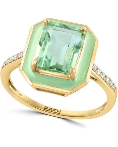 Effy 14k Gold Prasiolite & Diamond Ring - Green