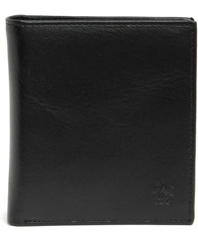 Original Penguin Euro Leather Bifold Wallet - Black