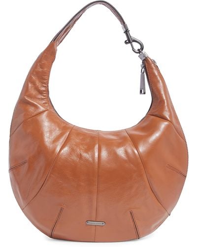 Rebecca Minkoff Zip Around Croissant Hobo Leather Bag - Brown