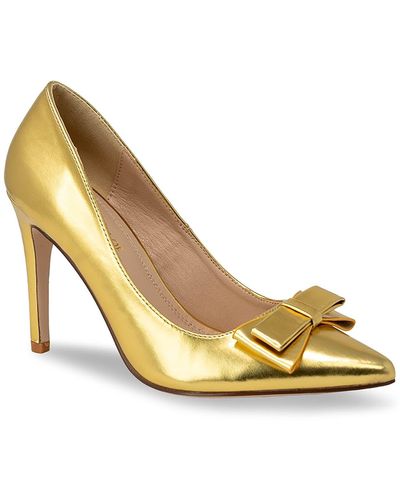 In Touch Footwear Bow Pump In Gold Metallic At Nordstrom Rack