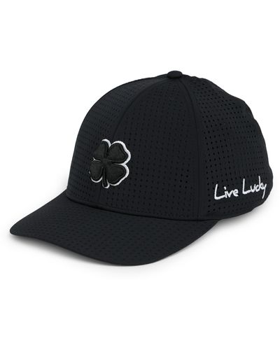 Black Clover Clover Logo Perforated Baseball Cap - Black