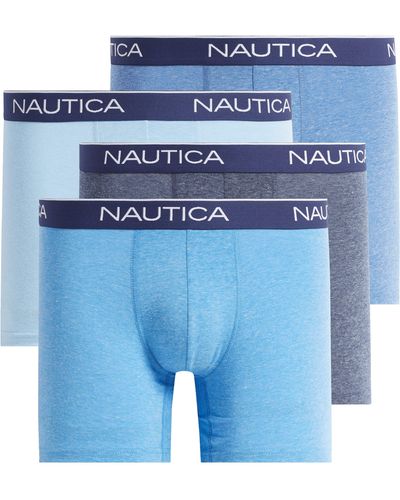 Nautica Assorted 4-pack Heather Boxer Briefs - Blue