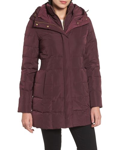 Cole Haan Cole Haan Hooded Down & Feather Jacket - Purple