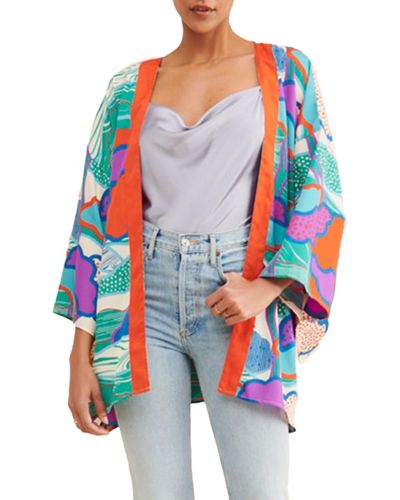 Saachi Blob Pattern Ruana - Multicolor