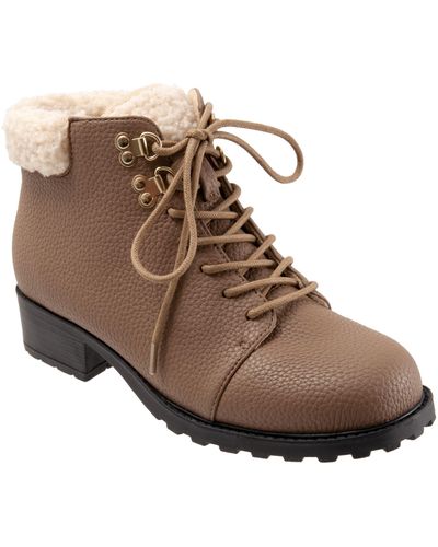 Trotters Becky 2.0 Faux Fur Trim Bootie - Brown