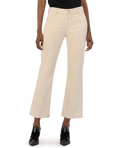 Kut From The Kloth Kelsey High Waist Ankle Flare Corduroy Pants - Natural