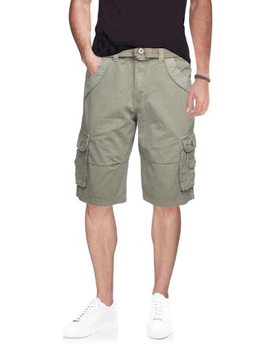 Xray Jeans Belted Bermuda Cargo Shorts - Gray