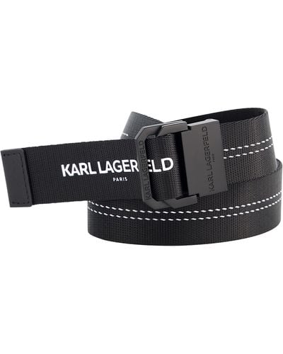 Karl Lagerfeld Logo Webbing Belt - Black