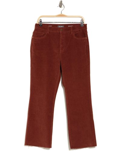 DL1961 Bridget Raw Hem Crop Corduroy Bootcut Pants - Red