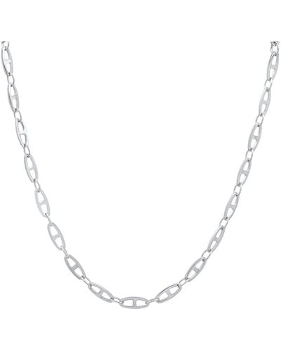 HMY Jewelry Mariner Stainless Steel 24" Chain Link Necklace - Blue
