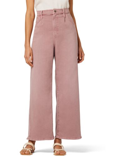 Joe's Jeans The Pleated High Waist Ankle Wide Leg Jeans - Pink