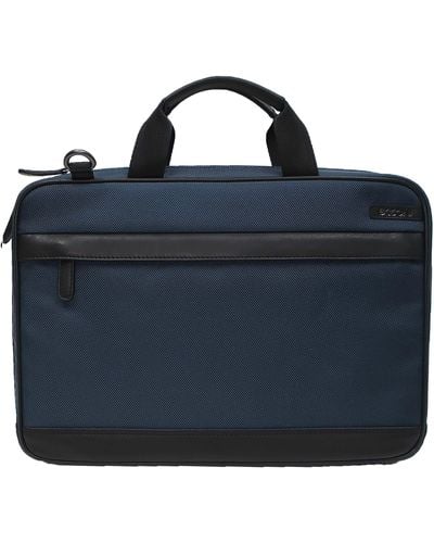 Boconi Ballistic Nylon Briefcase - Blue
