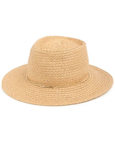 Vince Camuto Chain Trim Oversized Panama Hat - Natural