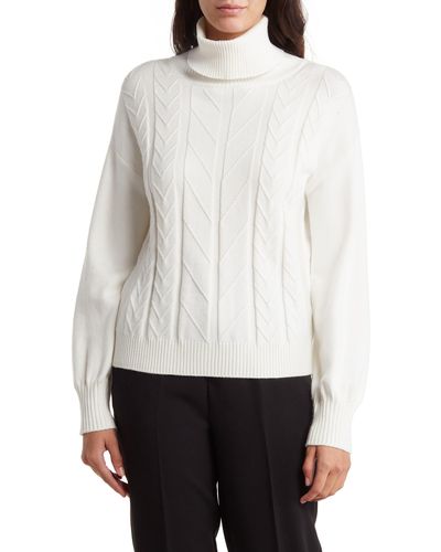 Ellen Tracy Turtleneck Sweater - White