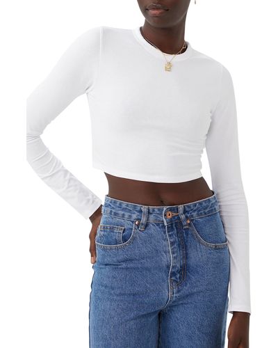 Cotton On Long Sleeve Crop T-shirt - White