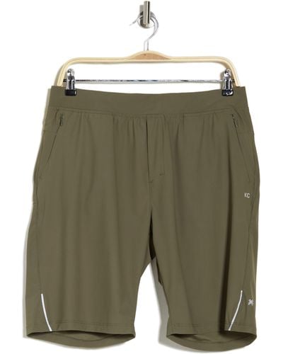 Kenneth Cole Water Repellent Active Stretch Running Shorts - Green