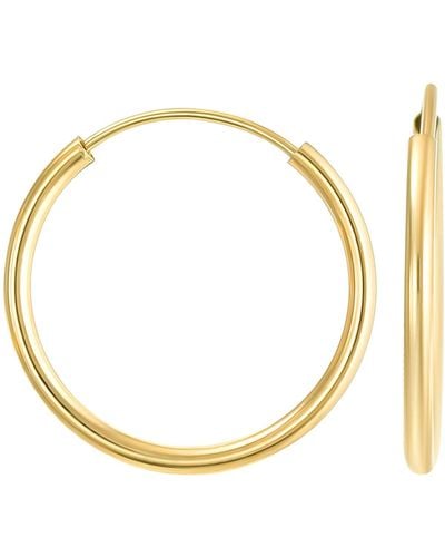 CANDELA JEWELRY 14k Gold Endless Hoop Earrings - Metallic