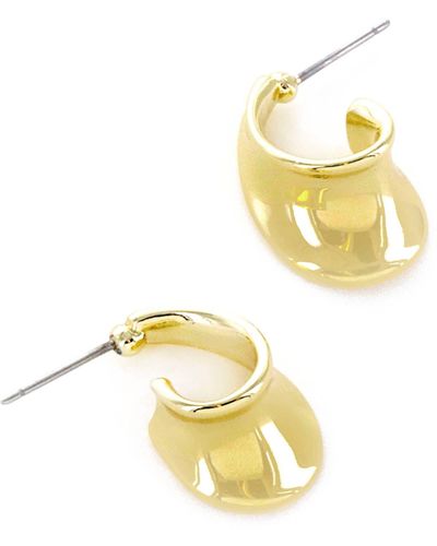 Panacea Domed Hoop Earrings - Metallic
