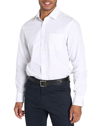 Jachs New York Hayati Grid Button-up Shirt - White