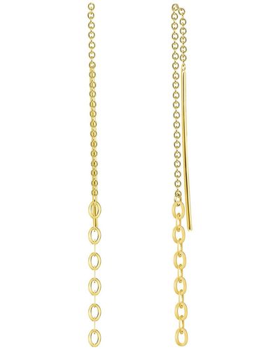 Ron Hami 14k Gold Chain Link Threader Earrings - White