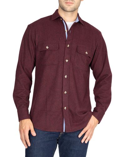 Tailorbyrd Solid Melange Sweater Shirt - Purple