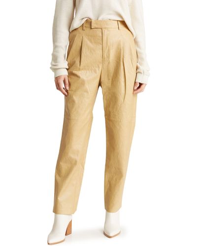 Rails Jo Faux Leather High Waist Tapered Leg Pants - Natural