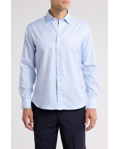 David Donahue Cotton Button-up Shirt - White