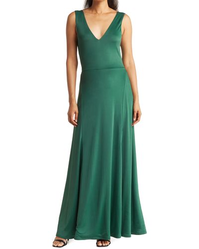 Love By Design Geneva V-neck Sleeveless Maxi Dress - Green