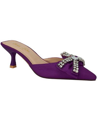 In Touch Footwear Maisey Crystal Embellished Bow Mule - Purple