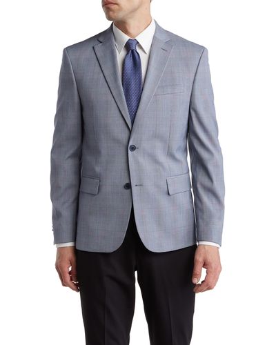 Ben Sherman Brisbane Blue Plaid Notch Lapel Suit Separates Jacket
