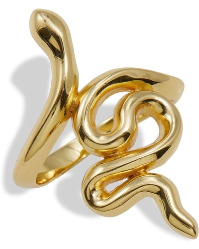 Savvy Cie Jewels 18k Yellow Gold Vermeil Snake Ring