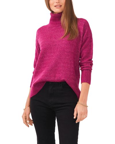 Vince Camuto Textured Turtleneck Sweater - Pink