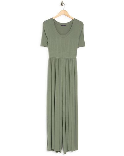 West Kei Elbow Sleeve Wide Leg Jumpsuit In Light Olive At Nordstrom Rack - Green