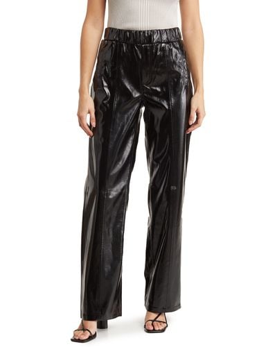 Blank NYC Faux Leather Pull-on Pants - Black