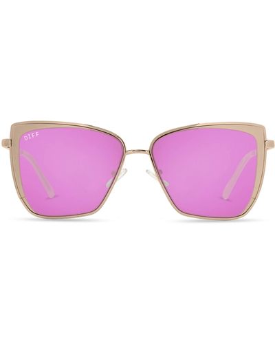 DIFF 58mm Square Sunglasses In Rose Gold /pink At Nordstrom Rack