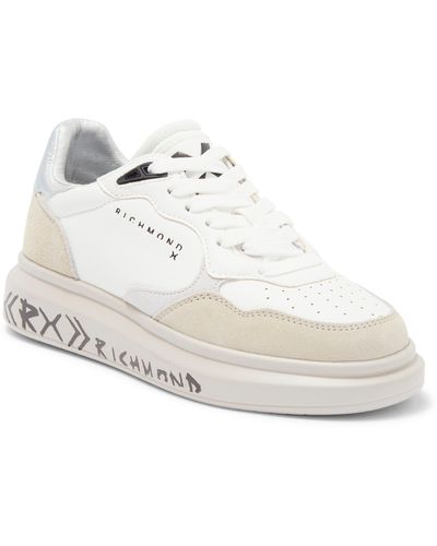 John Richmond Perforated Low Top Sneaker - White