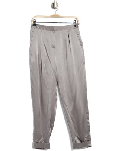 L'Agence Tennessee Cuffed Silk Pants - Gray