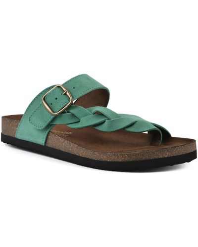 White Mountain Crawford Braided Footbed Sandal - Green